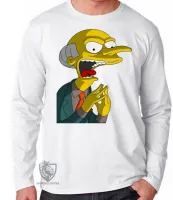 Camiseta manga longa Infantil ou Adulto simpsons sr burns chefe homer bart lisa marge - Foto 3