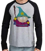 Camiseta manga longa Infantil ou Adulto south park cartman bruxo desenho - Foto 2