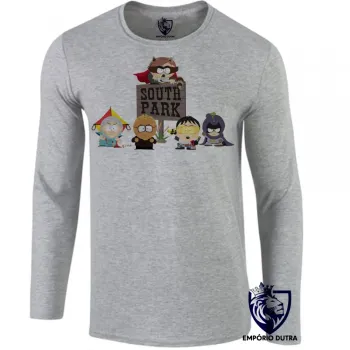 Camiseta manga longa Infantil ou Adulto south park super herois desenho