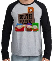 Camiseta manga longa Infantil ou Adulto south park turma série cartman seriado - Foto 2