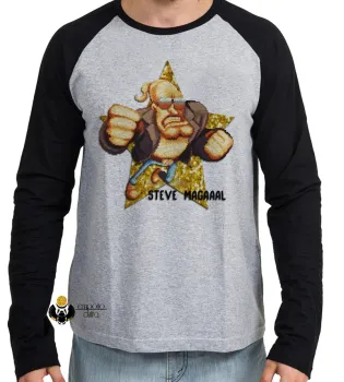 Camiseta manga longa Infantil ou Adulto Steve Magal Irmão Jorel - Foto 2