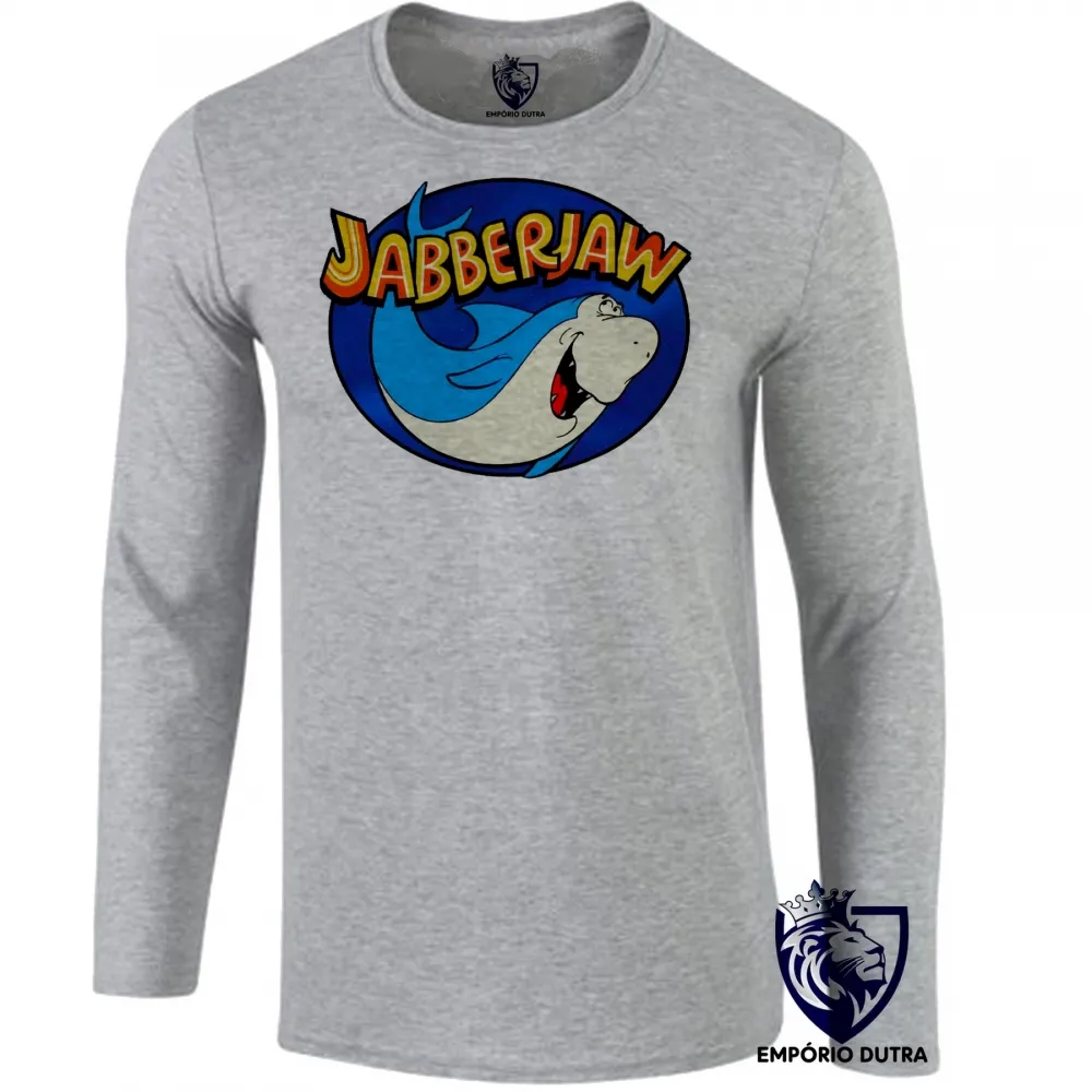 Camiseta manga longa Infantil ou Adulto tutubarao jabberjaw tubarão jaws hanna barbera Imagem