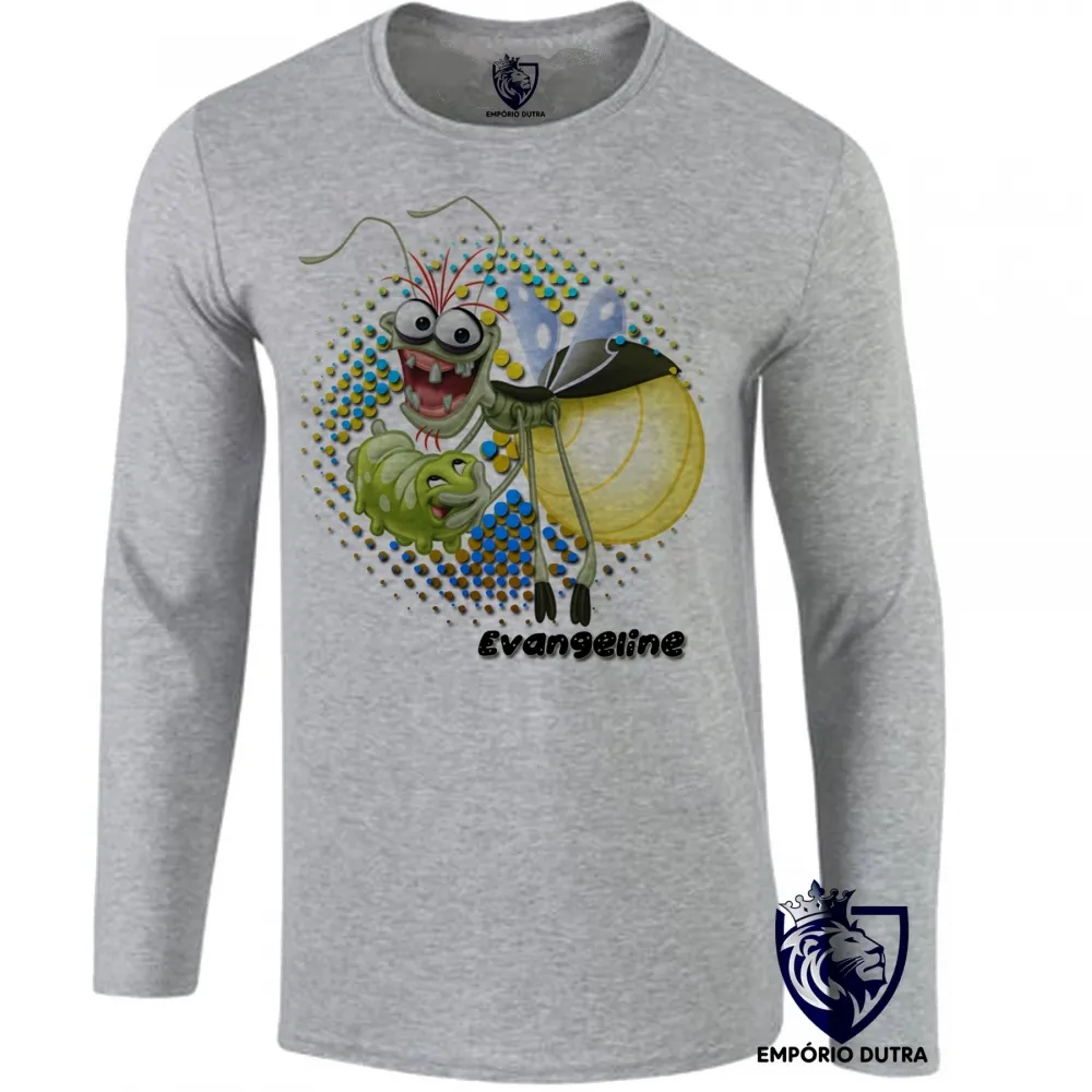 Camiseta manga longa Infantil ou Adulto Vagalume princesa e o sapo evangeline Imagem