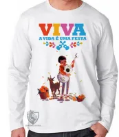 Camiseta manga longa Infantil ou Adulto Vida é uma festa cachorro - Foto 3