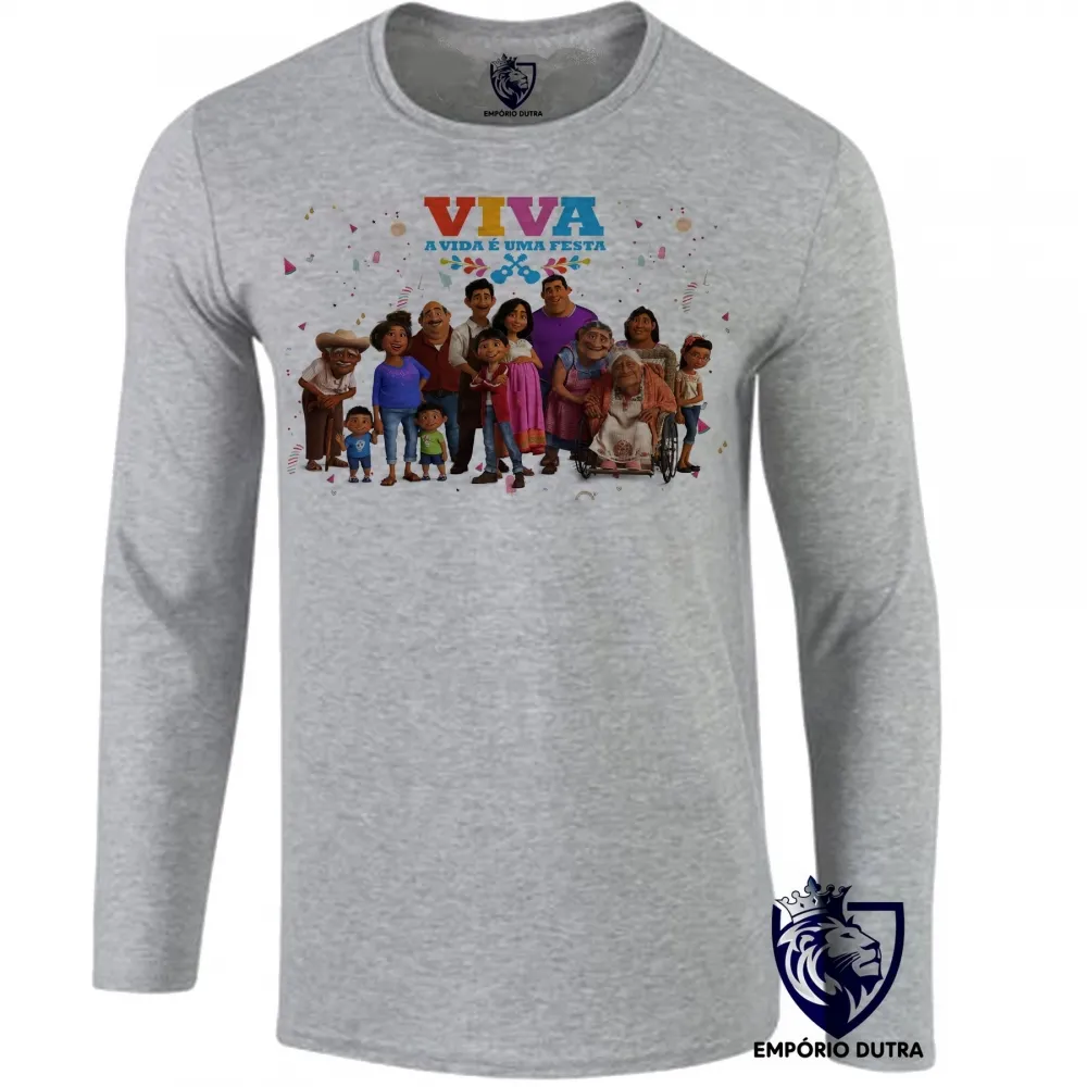 Camiseta manga longa Infantil ou Adulto Vida é uma festa todos Imagem