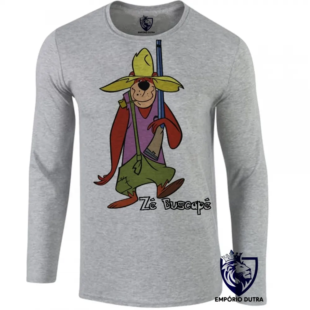 Camiseta manga longa Infantil ou Adulto Zé Buscapé hanna barbera colmeia desenho