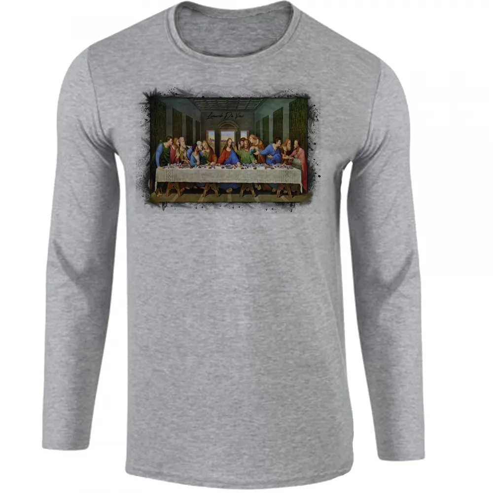 Camiseta manga longa Infantil ou Adulto A última ceia Da Vinci Leonardo