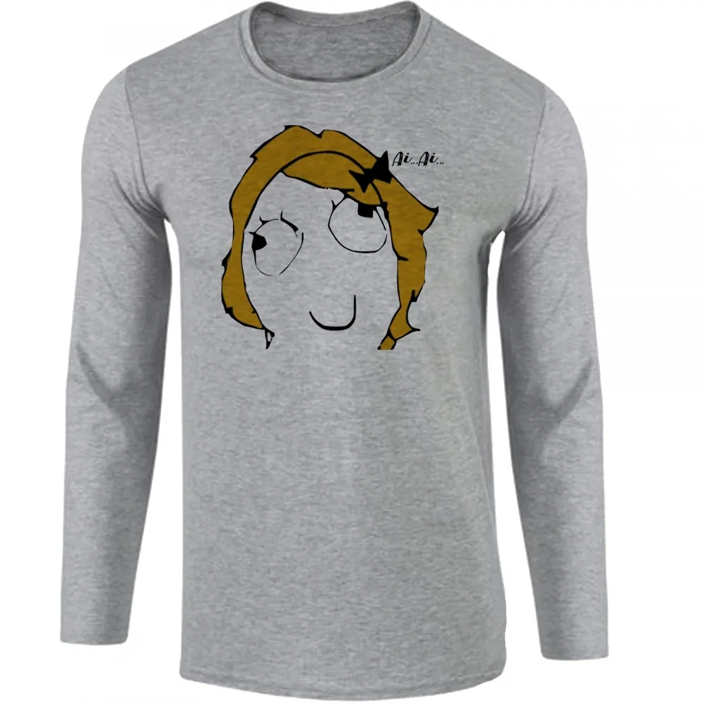 Camiseta manga longa Infantil ou Adulto AiAi meme menina doida ranço Imagem