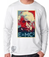 Camiseta manga longa Infantil ou Adulto Albert Einstein fórmula - Foto 2