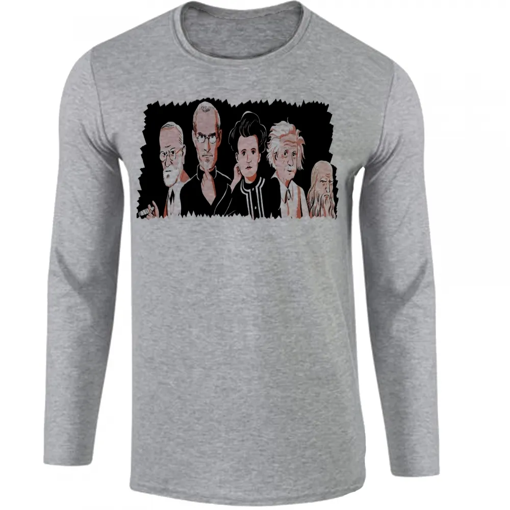 Camiseta manga longa Infantil ou Adulto albert einstein leonardo da vinci sigmund freud steve jobs marie curie Imagem