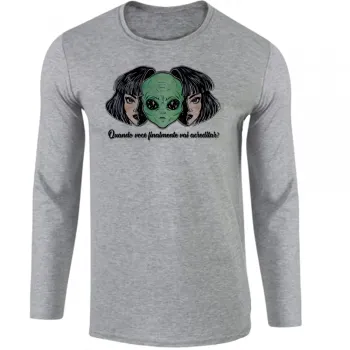 Camiseta manga longa Infantil ou Adulto Alien et ovni quando você vai acreditar