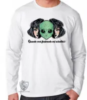 Camiseta manga longa Infantil ou Adulto Alien et ovni quando você vai acreditar - Foto 2