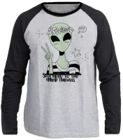 Camiseta manga longa Infantil ou Adulto Alien say hello to the dumb humans - Foto 3
