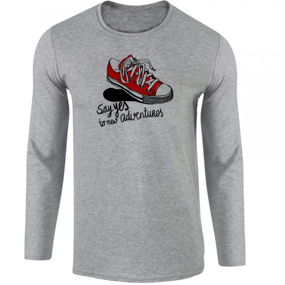 Camiseta manga longa Infantil ou Adulto All Star tenis Say yes black Imagem