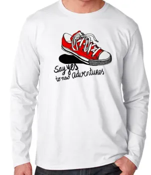 Camiseta manga longa Infantil ou Adulto All Star tenis Say yes black - Foto 2