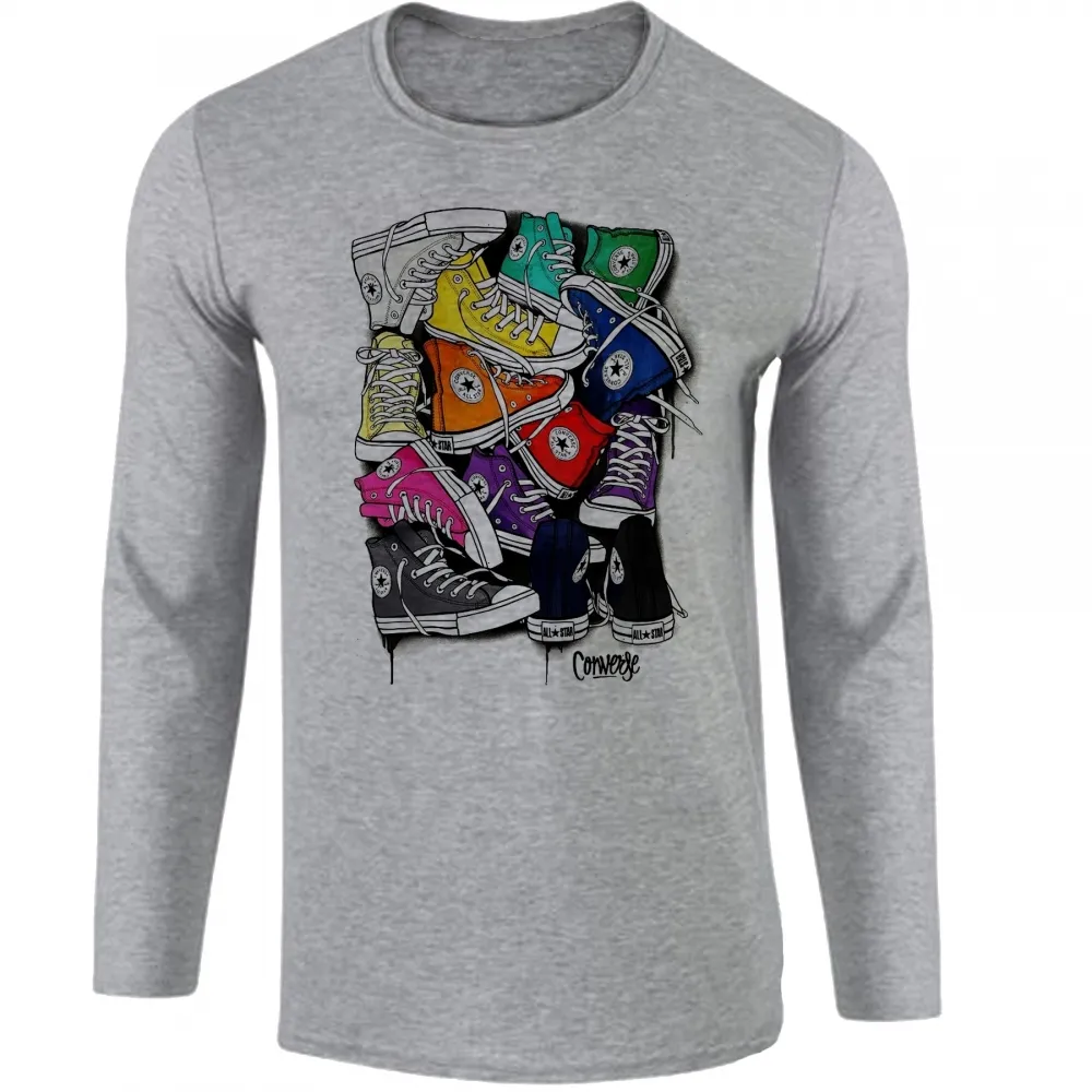 Camiseta manga longa Infantil ou Adulto All Star Tênis pilha