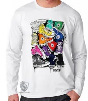 Camiseta manga longa Infantil ou Adulto All Star Tênis pilha - Foto 2