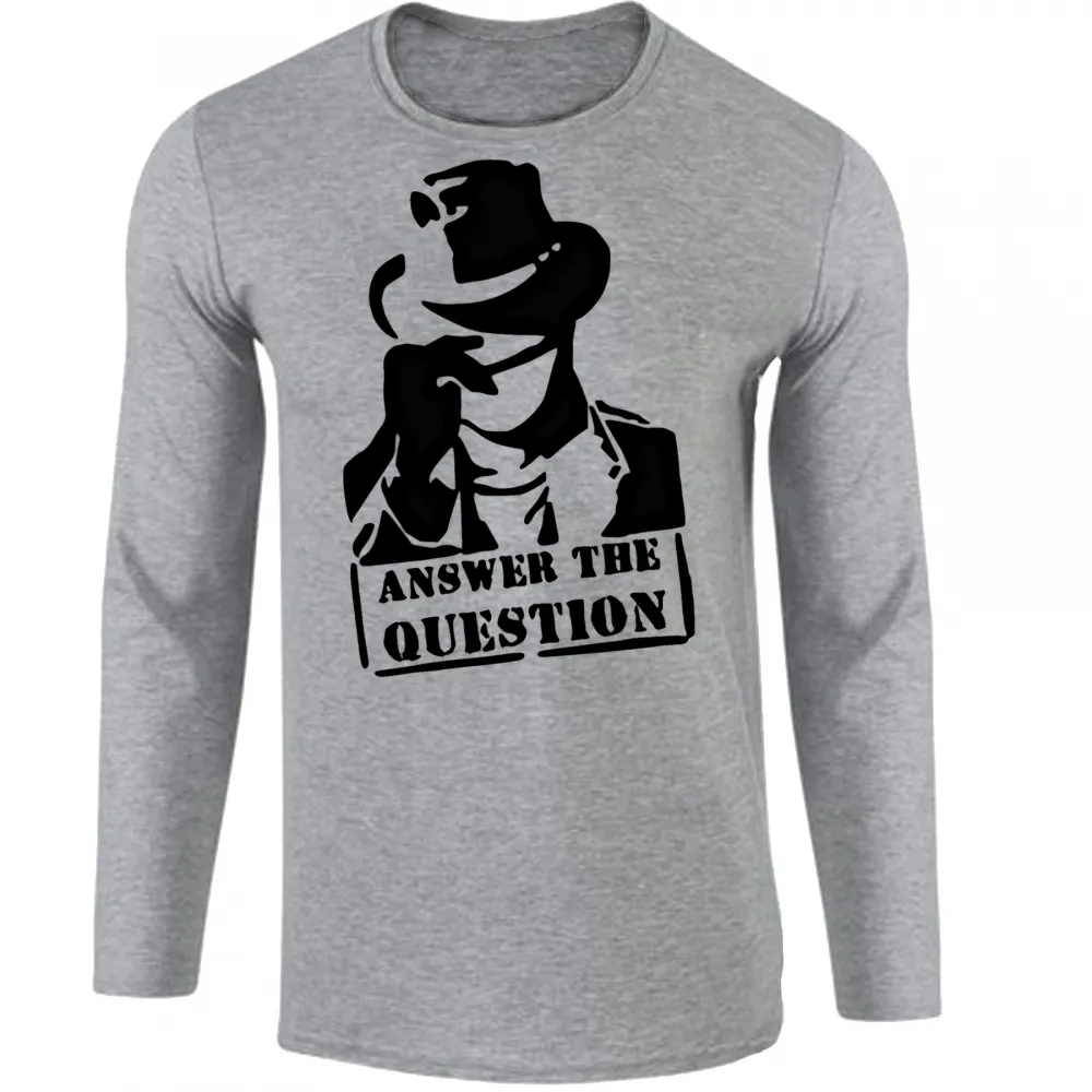 Camiseta manga longa Infantil ou Adulto Answer the question chapeu cap Imagem