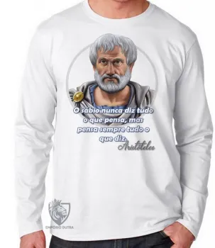 Camiseta manga longa Infantil ou Adulto Aristóteles filósofo grego filosofia - Foto 2