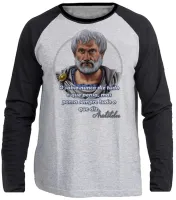 Camiseta manga longa Infantil ou Adulto Aristóteles filósofo grego filosofia - Foto 3