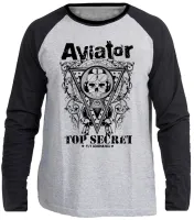 Camiseta manga longa Infantil ou Adulto Aviator Top Secret Avião - Foto 3