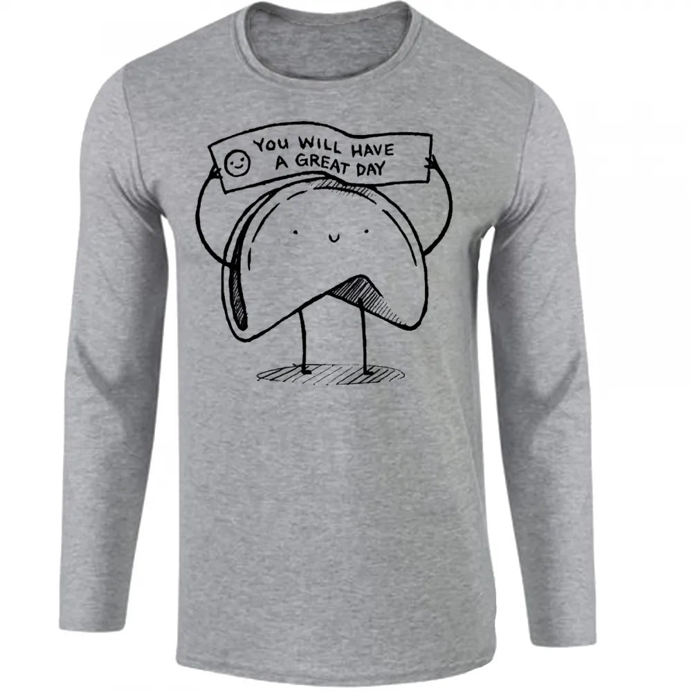 Camiseta manga longa Infantil ou Adulto Biscoito da sorte great day Chinês Imagem