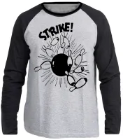 Camiseta manga longa Infantil ou Adulto boliche bolão Strike bowling - Foto 3