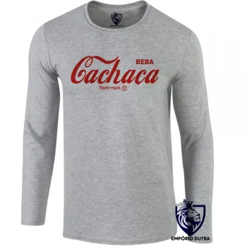Camiseta manga longa Infantil ou Adulto coca Cachaça beba pitu cola engraçado
