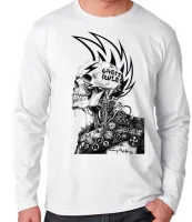 Camiseta manga longa Infantil ou Adulto Caveira guetto rules regras punk - Foto 2