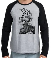 Camiseta manga longa Infantil ou Adulto Caveira guetto rules regras punk - Foto 3