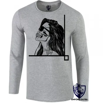 Camiseta manga longa Infantil ou Adulto caveira tapa olho mexicana Different is beautiful