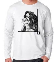 Camiseta manga longa Infantil ou Adulto caveira tapa olho mexicana Different is beautiful - Foto 2