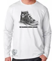 Camiseta manga longa Infantil ou Adulto Clássico nunca morre All Star Tenis - Foto 2