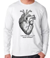 Camiseta manga longa Infantil ou Adulto coração intercostal enfermagen medicina - Foto 3