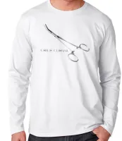 Camiseta manga longa Infantil ou Adulto Crile curva medico enfermeira - Foto 2