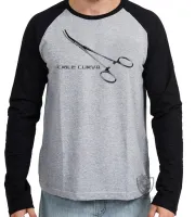 Camiseta manga longa Infantil ou Adulto Crile curva medico enfermeira - Foto 3