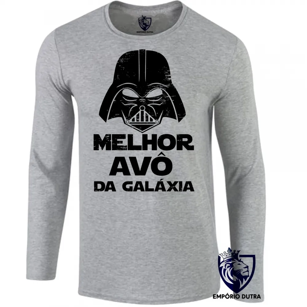 Camiseta manga longa Infantil ou Adulto darth vader melhor avô vovô galaxia star wars Imagem