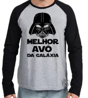 Camiseta manga longa Infantil ou Adulto darth vader melhor avô vovô galaxia star wars - Foto 2