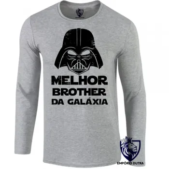 Camiseta manga longa Infantil ou Adulto darth vader melhor irmão brother galaxia star wars