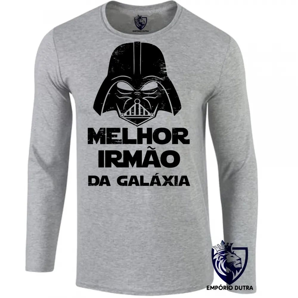 Camiseta manga longa Infantil ou Adulto darth vader melhor irmão galaxia star wars Imagem