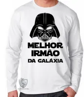 Camiseta manga longa Infantil ou Adulto darth vader melhor irmão galaxia star wars - Foto 3