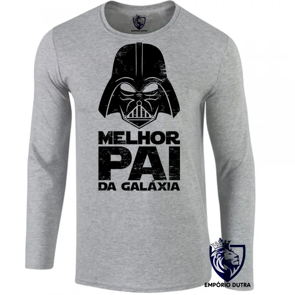 Camiseta manga longa Infantil ou Adulto Darth vader melhor pai da galaxia Papai Imagem