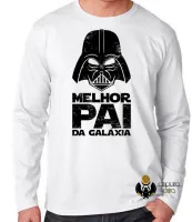 Camiseta manga longa Infantil ou Adulto Darth vader melhor pai da galaxia Papai - Foto 2