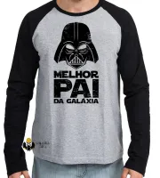 Camiseta manga longa Infantil ou Adulto Darth vader melhor pai da galaxia Papai - Foto 3