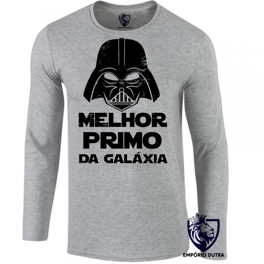 Camiseta manga longa Infantil ou Adulto darth vader melhor primo galaxia star wars