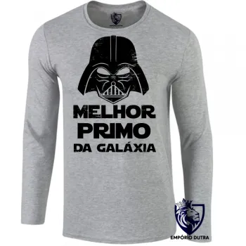Camiseta manga longa Infantil ou Adulto darth vader melhor primo galaxia star wars