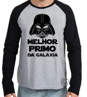 Camiseta manga longa Infantil ou Adulto darth vader melhor primo galaxia star wars - Foto 2