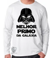 Camiseta manga longa Infantil ou Adulto darth vader melhor primo galaxia star wars - Foto 3