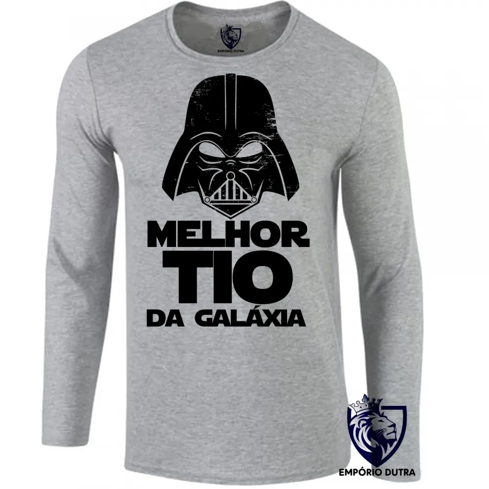 Camiseta manga longa Infantil ou Adulto darth vader melhor tio galaxia star wars