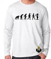 Camiseta manga longa Infantil ou Adulto evolução alien ET OVNI - Foto 2